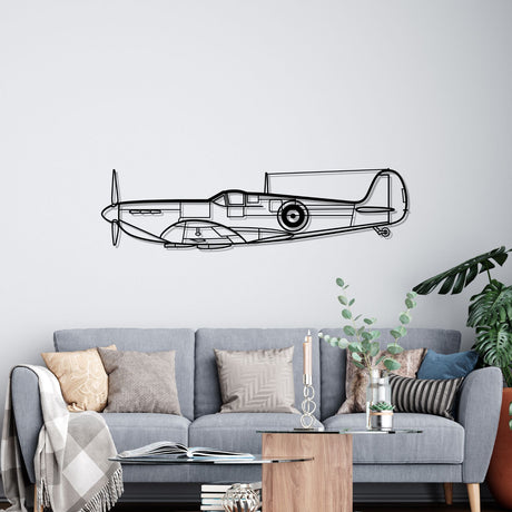 Spitfire Mk. II Silhouette Metal Wall Art