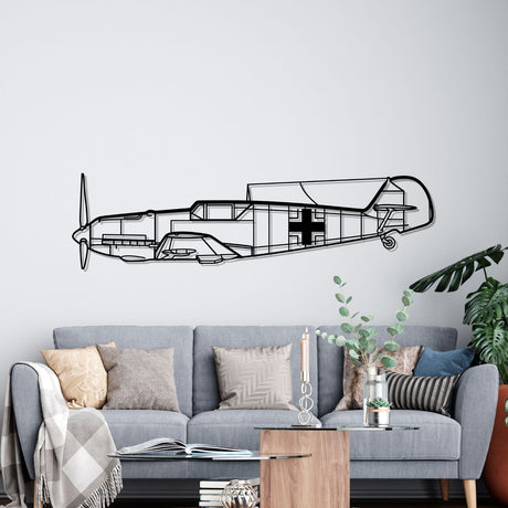 BF109 Silhouette Metal Wall Art