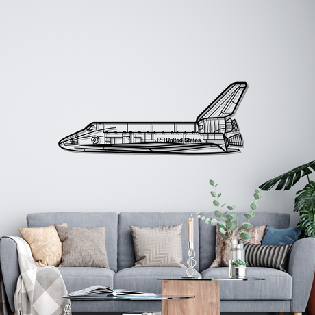 Space Shuttle Silhouette Metal Wall Art