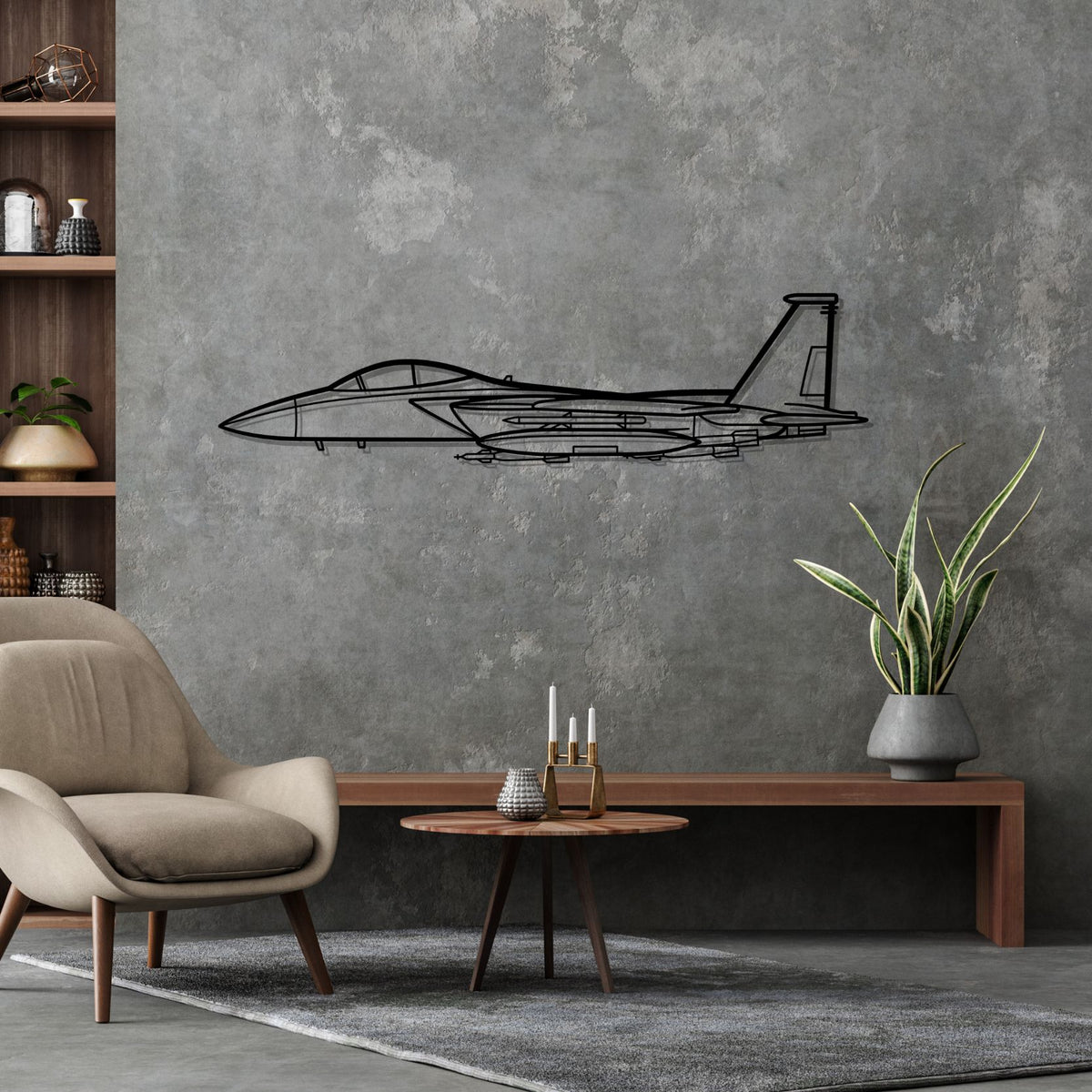 F-15 Strike Eagle Silhouette Metal Wall Art
