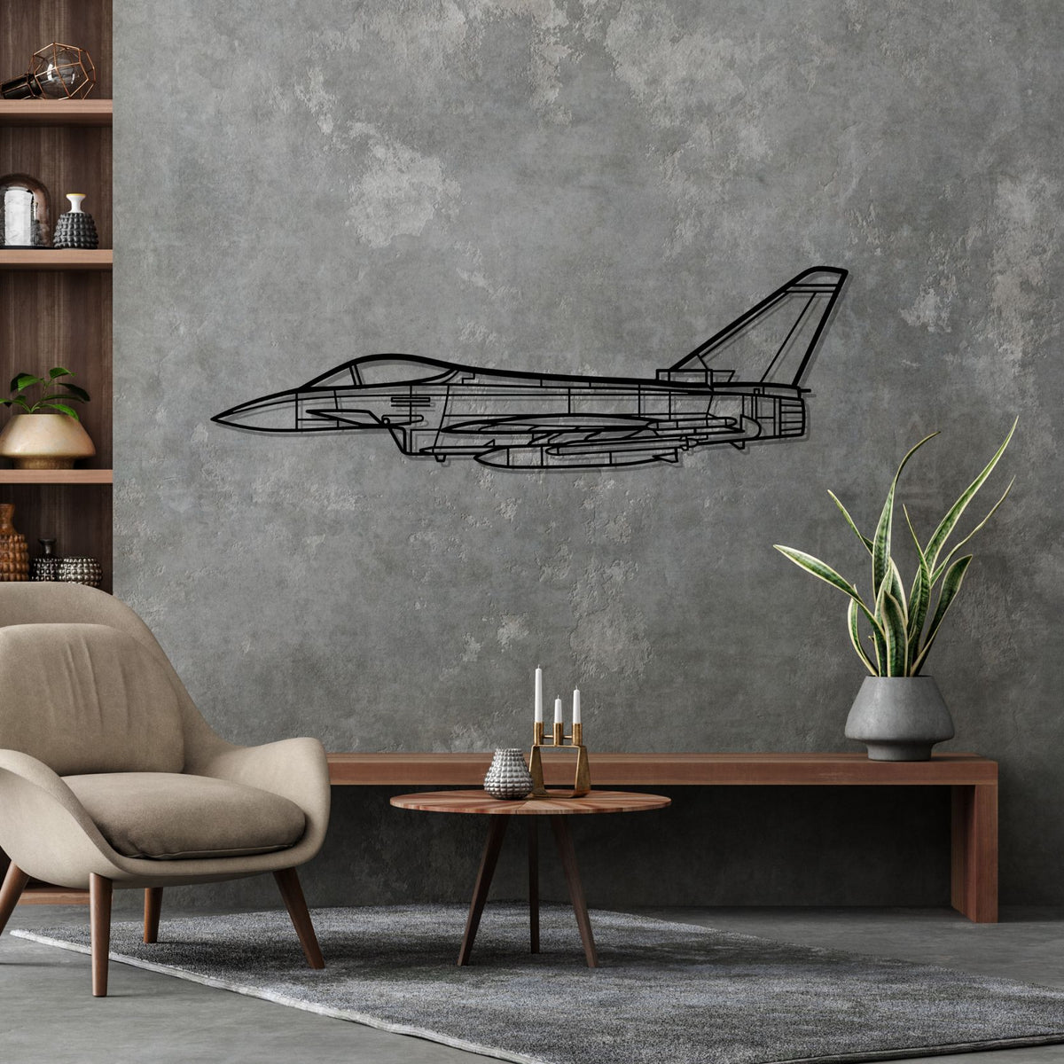 Eurofighter Typhoon Silhouette Metal Wall Art