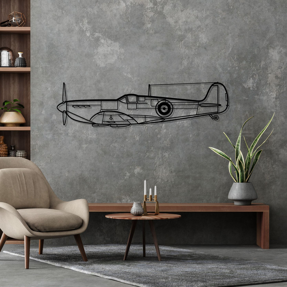 Spitfire Mk. II Silhouette Metal Wall Art