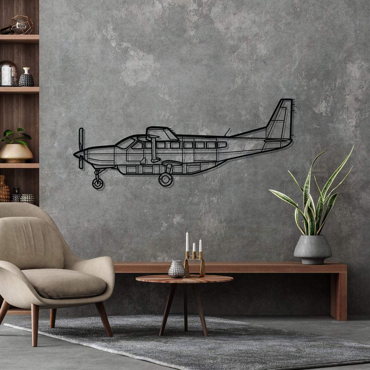 208 Caravan Silhouette Metal Wall Art