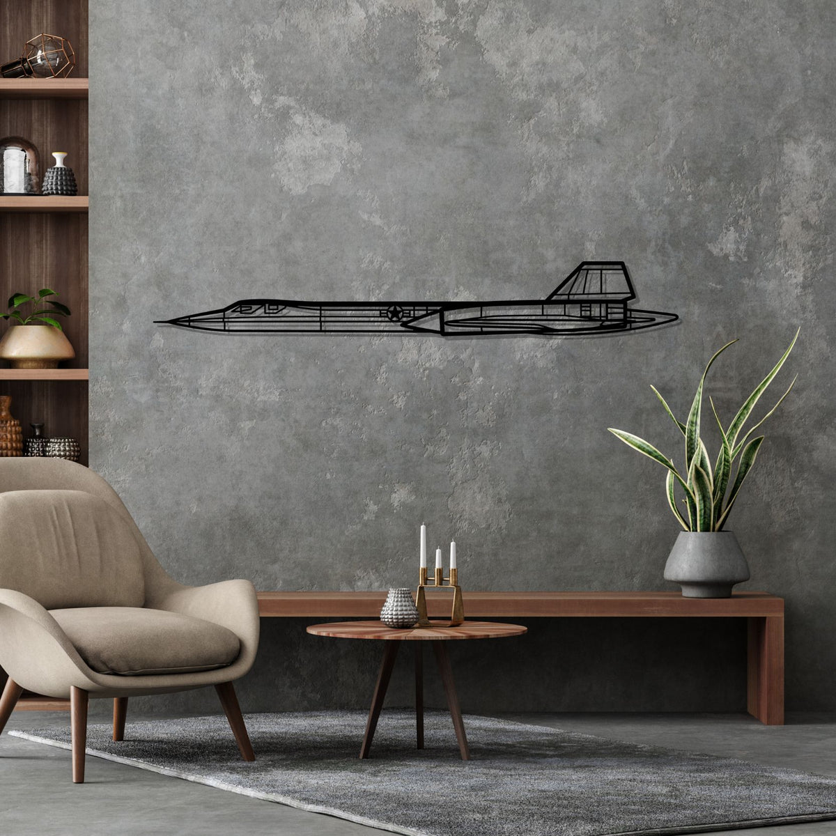 SR71 BlackBird Silhouette Metal Wall Art