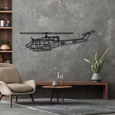 UH-1N Huey Silhouette Metal Wall Art
