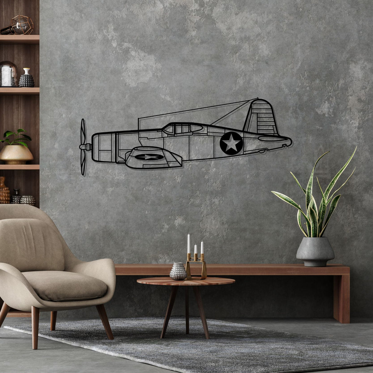 F4U Corsair Silhouette Metal Wall Art