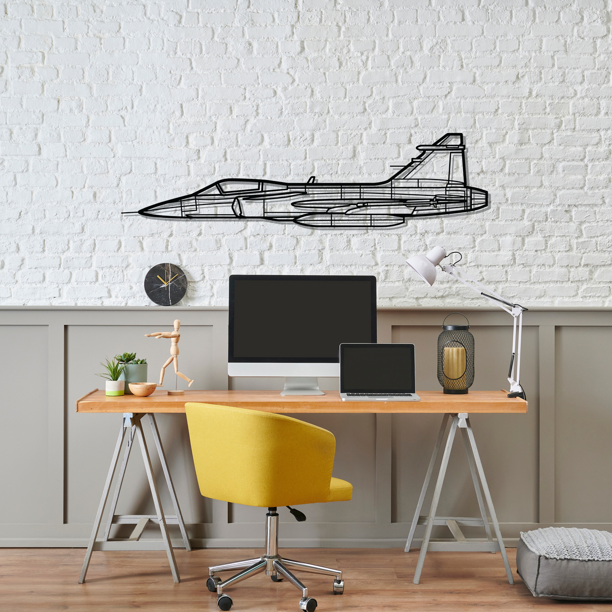 JAS 39 Gripern Silhouette Metal Wall Art