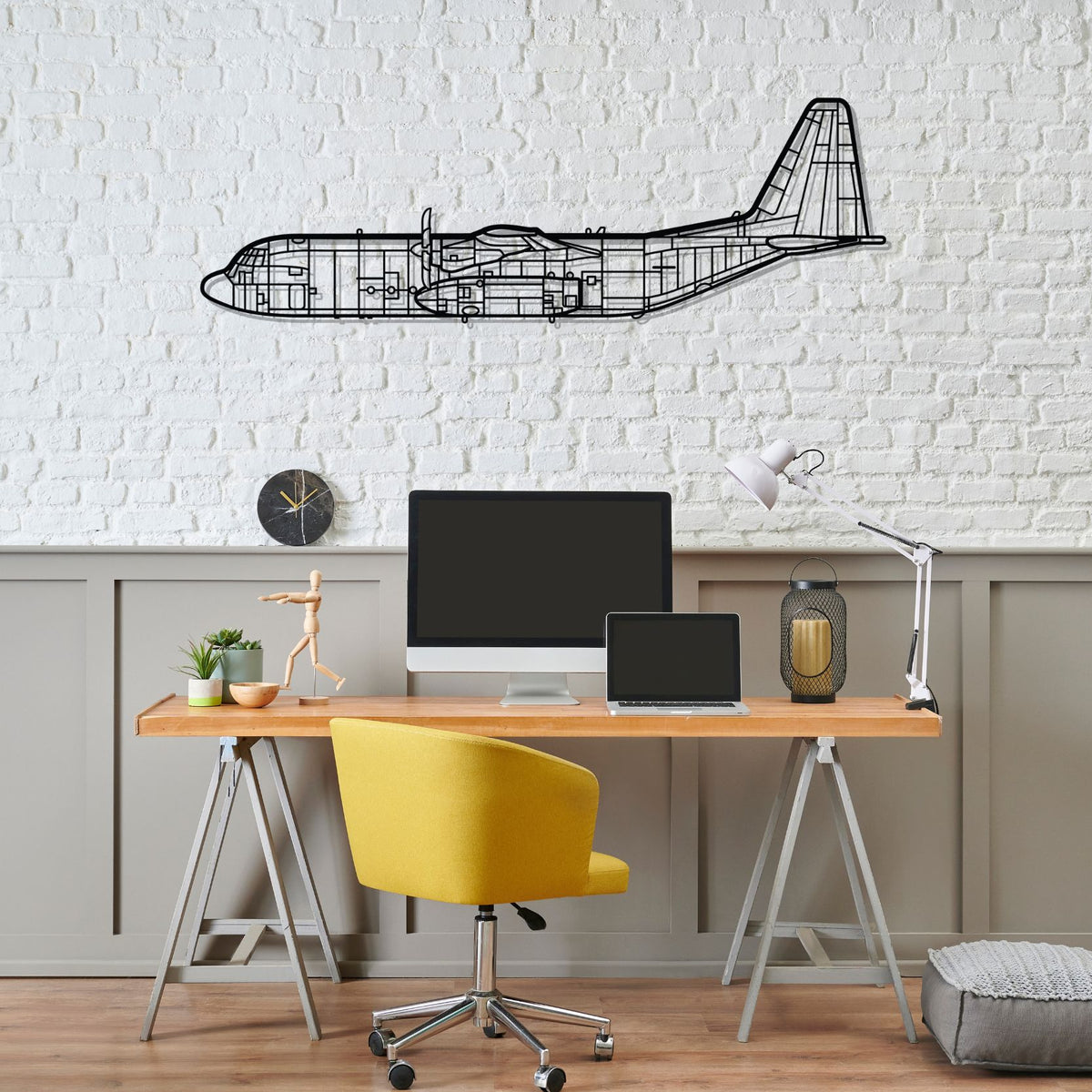 C-130 Silhouette Metal Wall Art