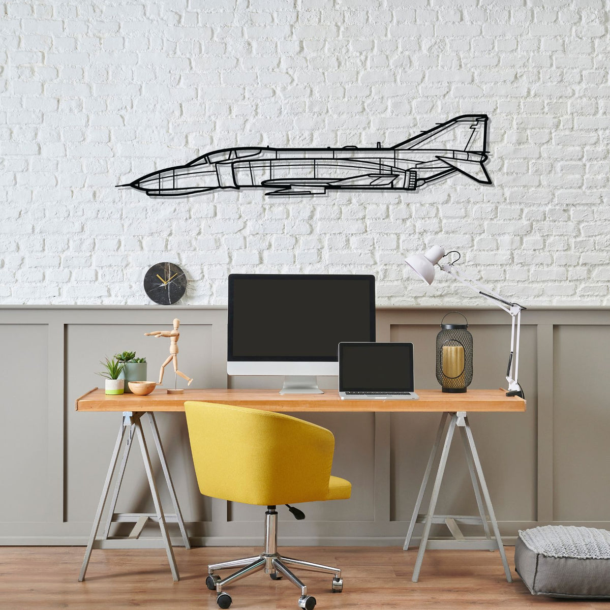 F-4 Phantom Silhouette Metal Wall Art
