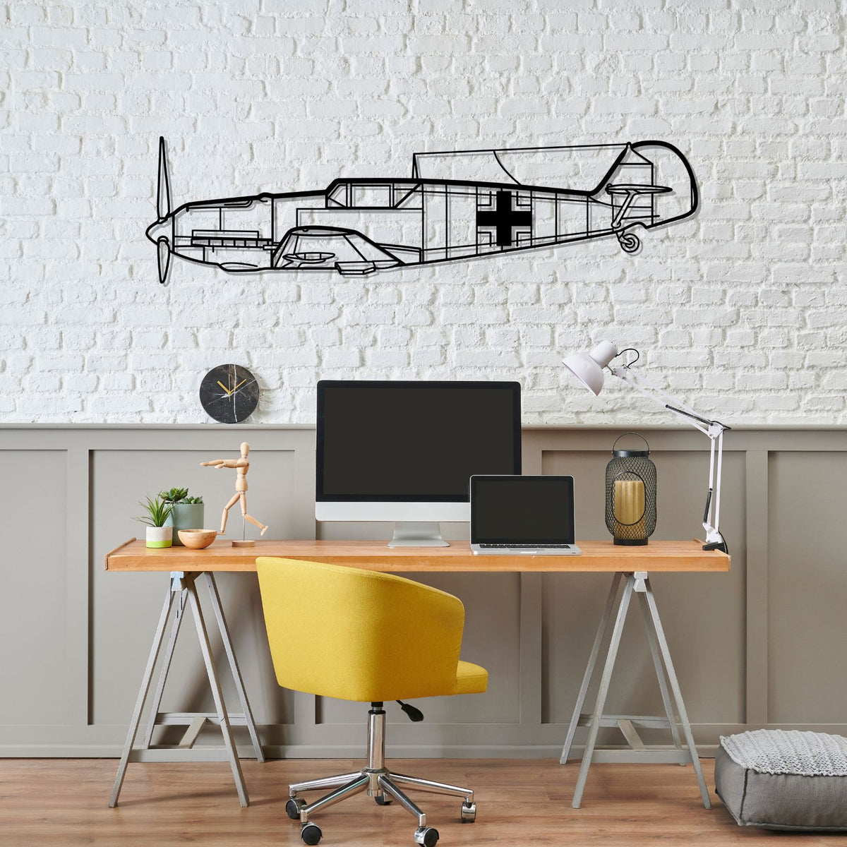 BF109 Silhouette Metal Wall Art