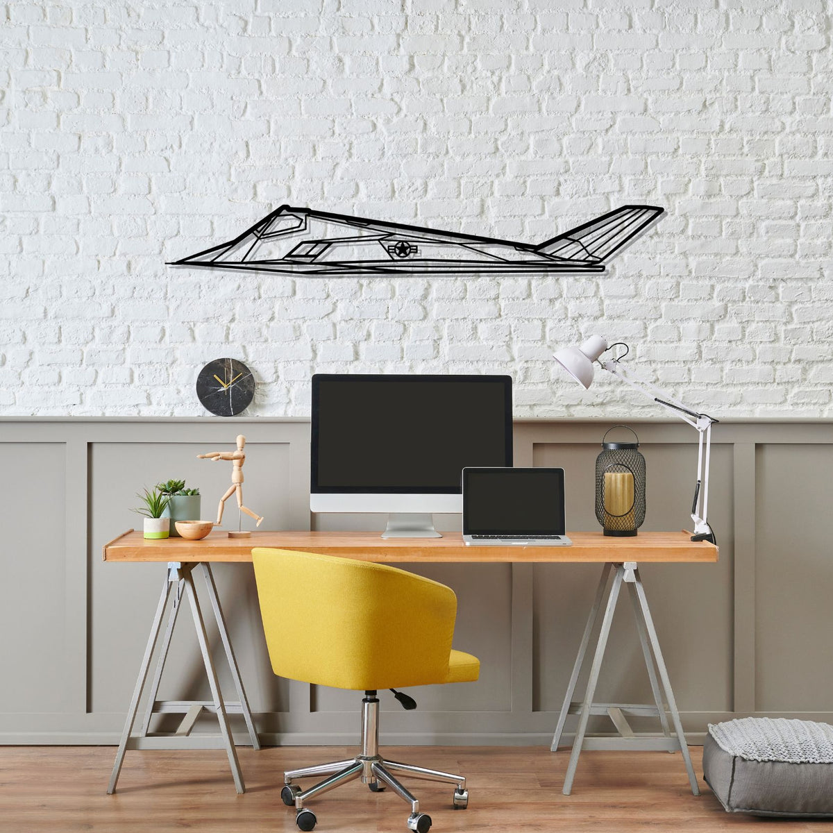 F-117 Nighthawk Silhouette Metal Wall Art