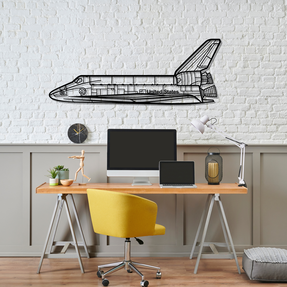Space Shuttle Silhouette Metal Wall Art