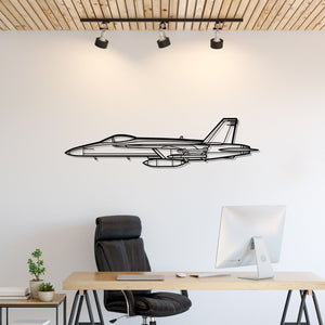 F-18 Hornet Silhouette Metal Wall Art