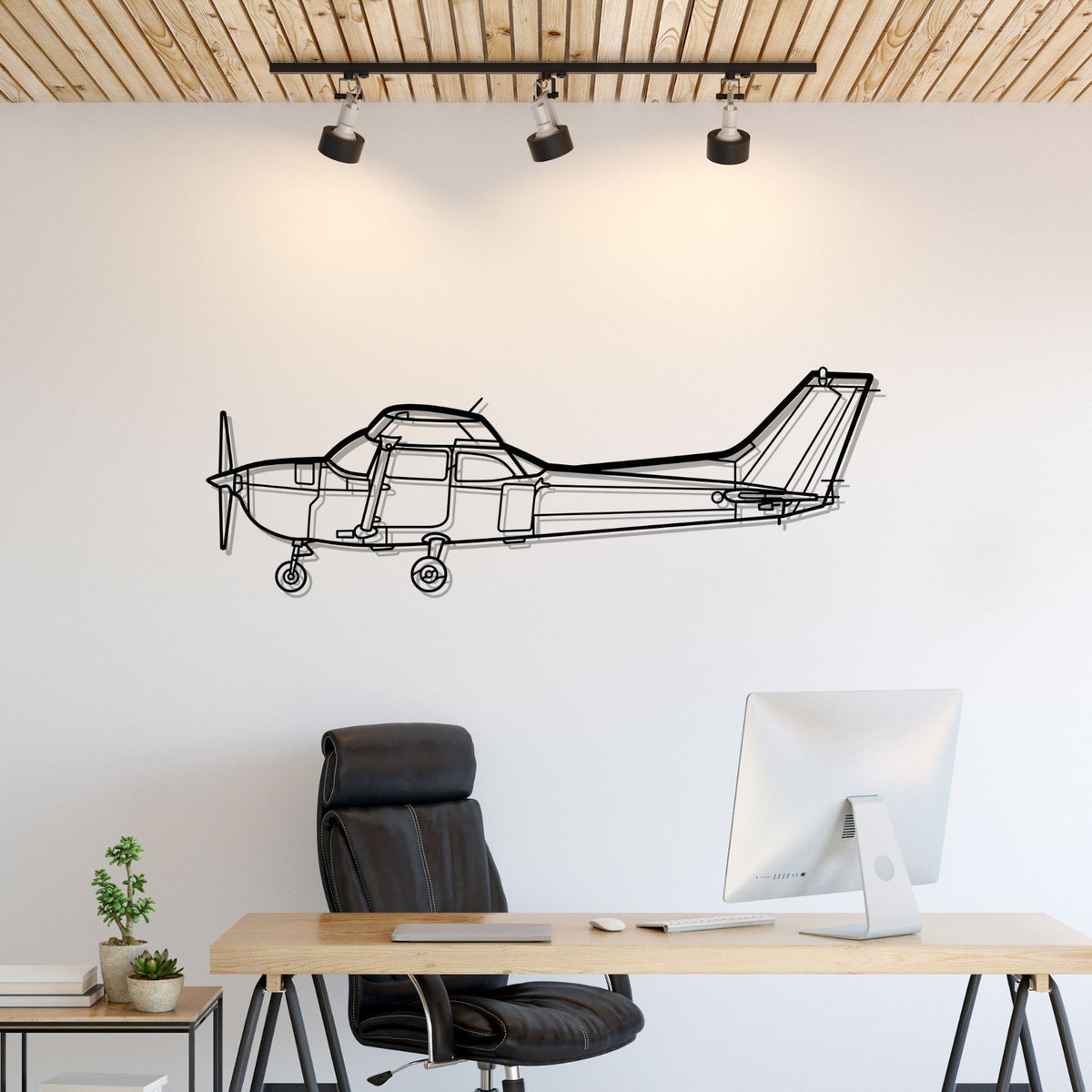 Skyhawk 172 Silhouette Metal Wall Art