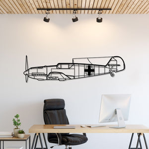 BF109 Silhouette Metal Wall Art