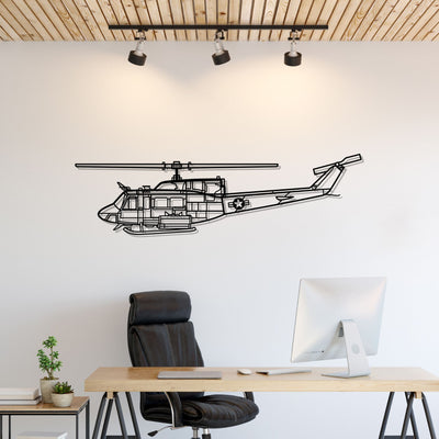 UH-1N Huey Silhouette Metal Wall Art